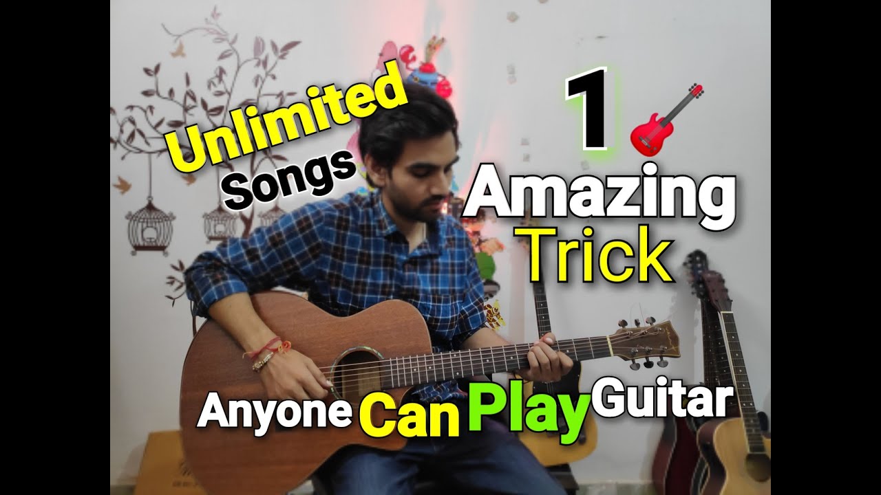 1 Chord -1000 Unlimited Songs🎸 -Play on 1st day-Any one can play Guitar-Hindi lesson-1 Amazing Trick