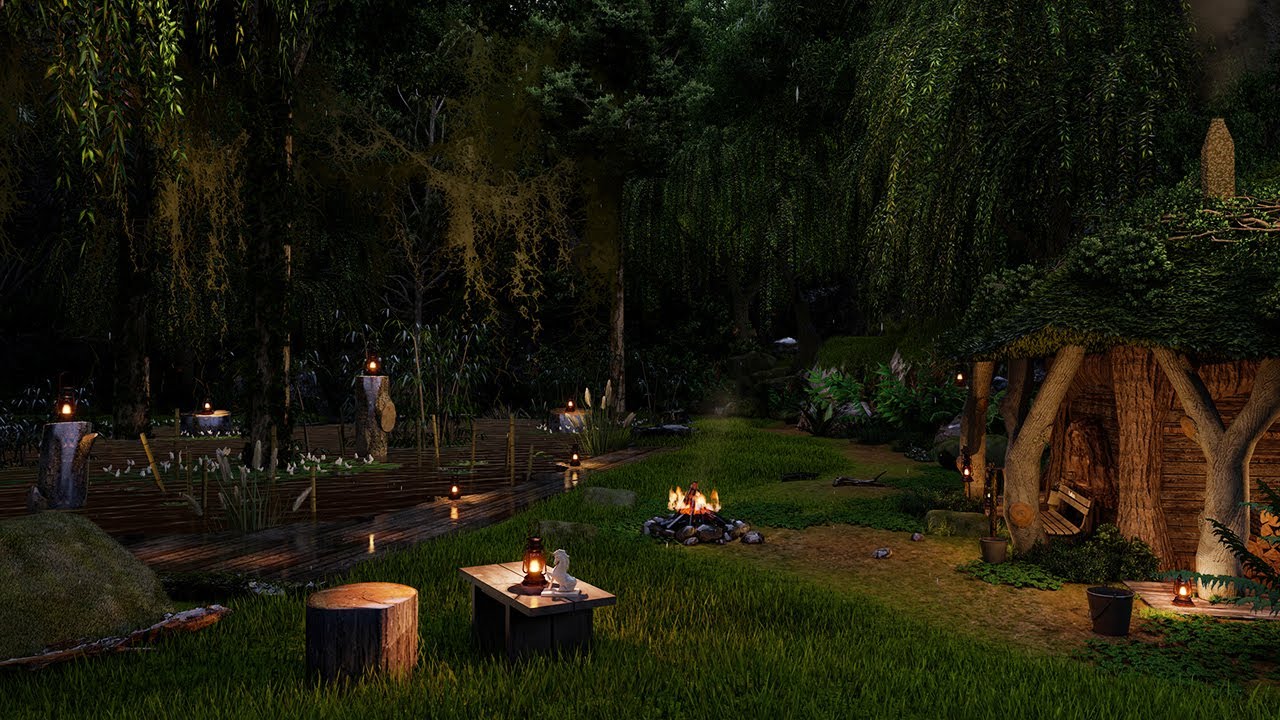 Tropical Rainforest Ambience 🌙🌲 Fall Asleep Tonight Surrounded By Soothing Night Time Forest Sounds.