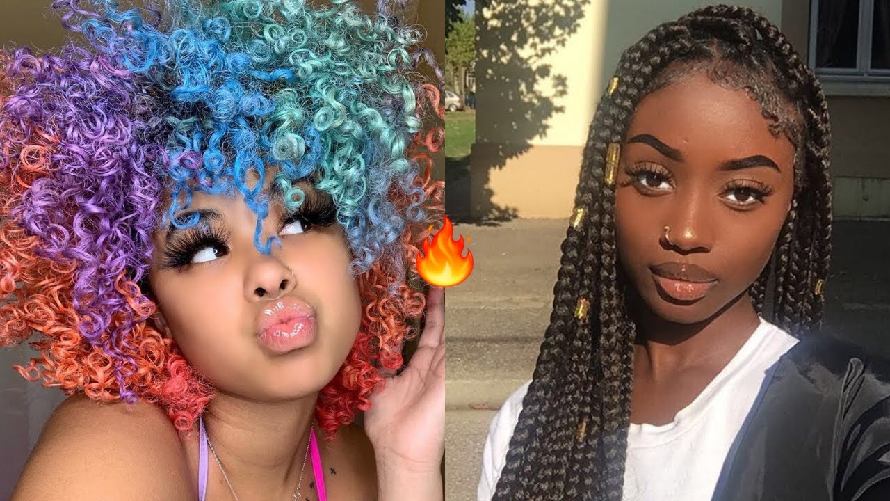 💞🔥Trendy & Cute Natural hairstyles compilation 2021 (Braids,Curly hair,Ponytails and more)💞🔥