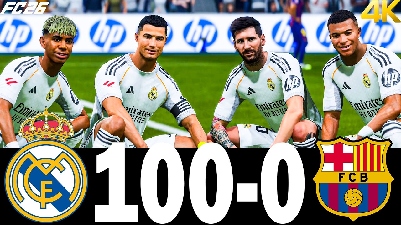 FC 26 -MESSI RONALDO NEYMAR & MBAPPE | ALL STARS | REAL MADRID 100-0 BARCELONA | UCL FINAL #fc26