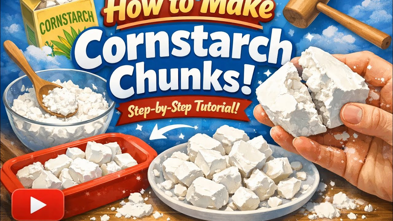HOW TO MAKE CORN STARCH CHUCKS#crunchycrumbles #oddlysatisfying #maizena 