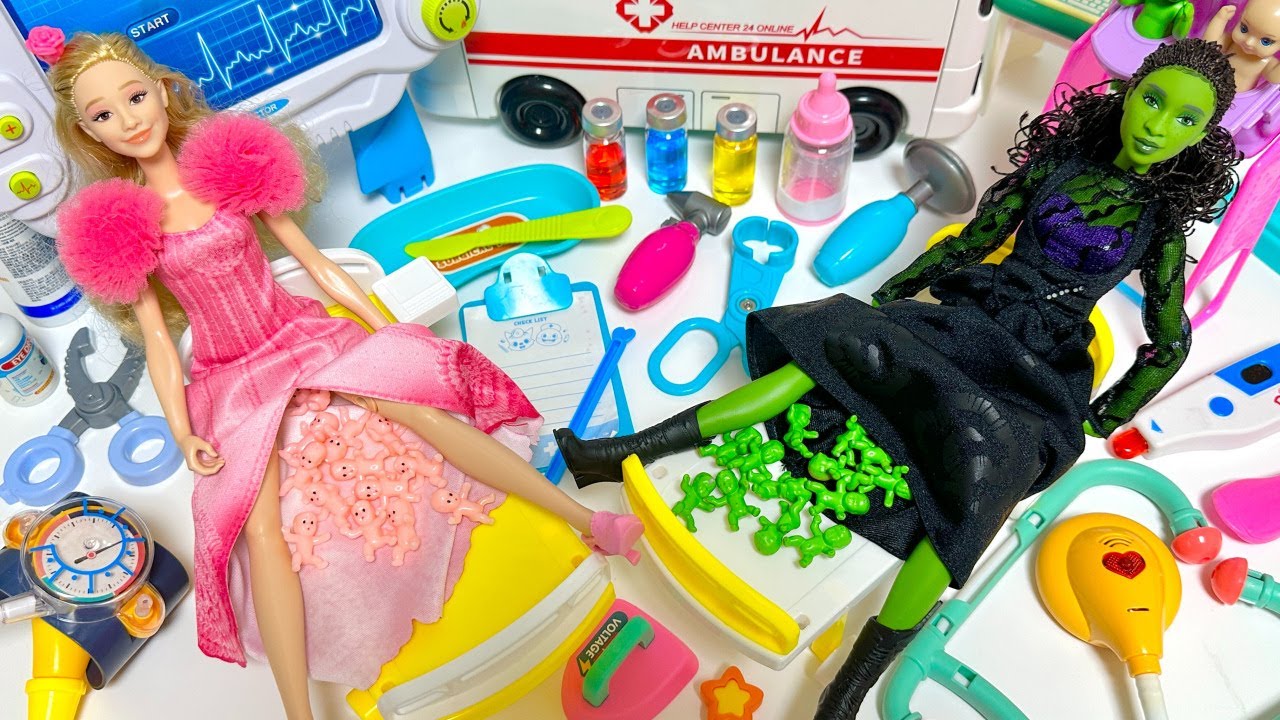 [🌟Toy ASMR🌟] 💚8 Minutes Satisfying with Unboxing Wicked Elphaba Glinda Doctor toys & Ambulance ASMR