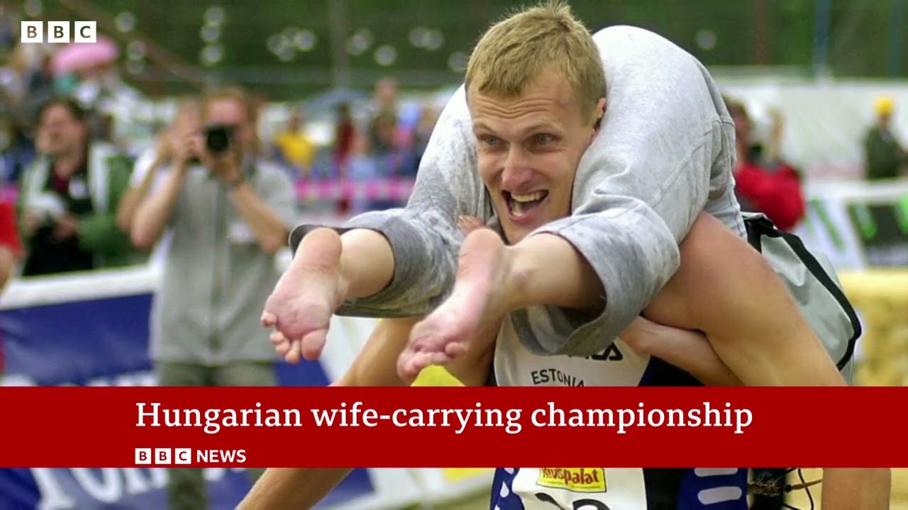 Wife-carrying championship takes place in Hungary