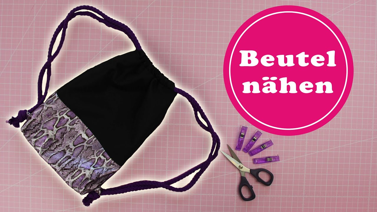 Einfachen Beutel mit Innenfutter und Tunnelzug nähen 🥰 Beutel Bella eine Nähidee für Nähanfänger