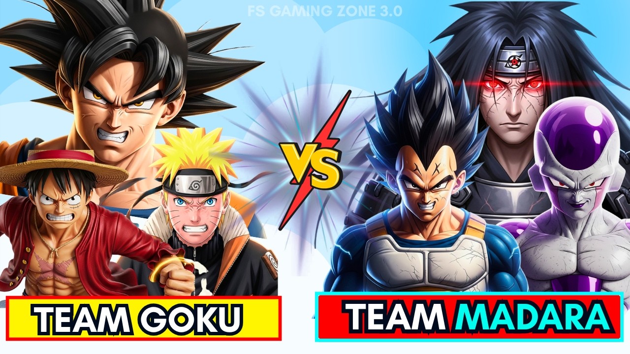 TEAM GOKU vs TEAM MADARA UCHIHA 🔥 EPIC ANIME BATTLE | WHO IS STRONGER?