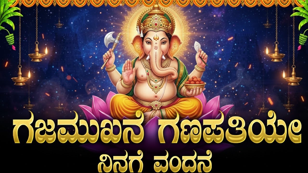 ಗಜಮುಖನೆ ಗಣಪತಿಯೇ ನಿನಗೆ ವಂದನೆ | Gajamukhane Ganapathiye Ninage Kannada Devotional Songs