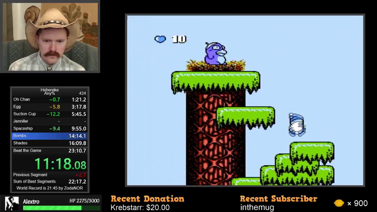 Hebereke (Famicom) speedrun in 22:58 by Arcus