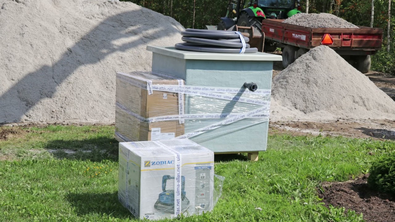 Helmi altaan asennus. Uima-allas.net