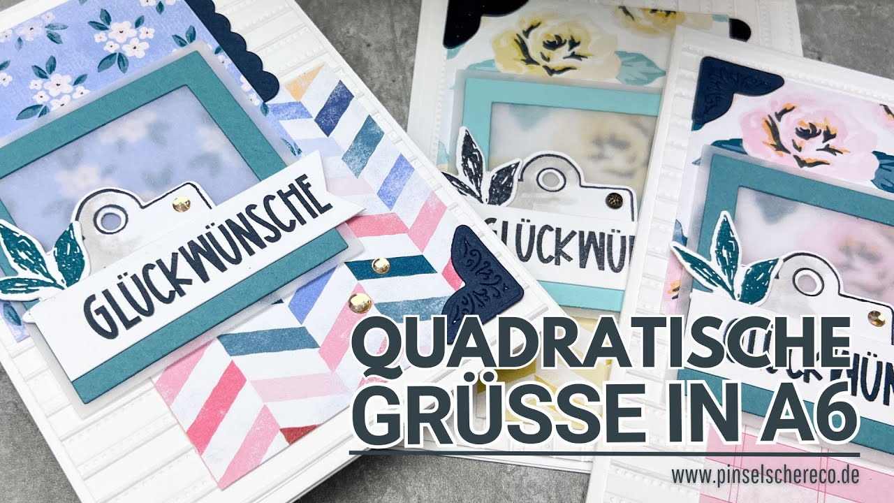 Quadratische Grüße in A6 | Quadratisch kreativ, Joyfull Squares & Gründe zum Feiern