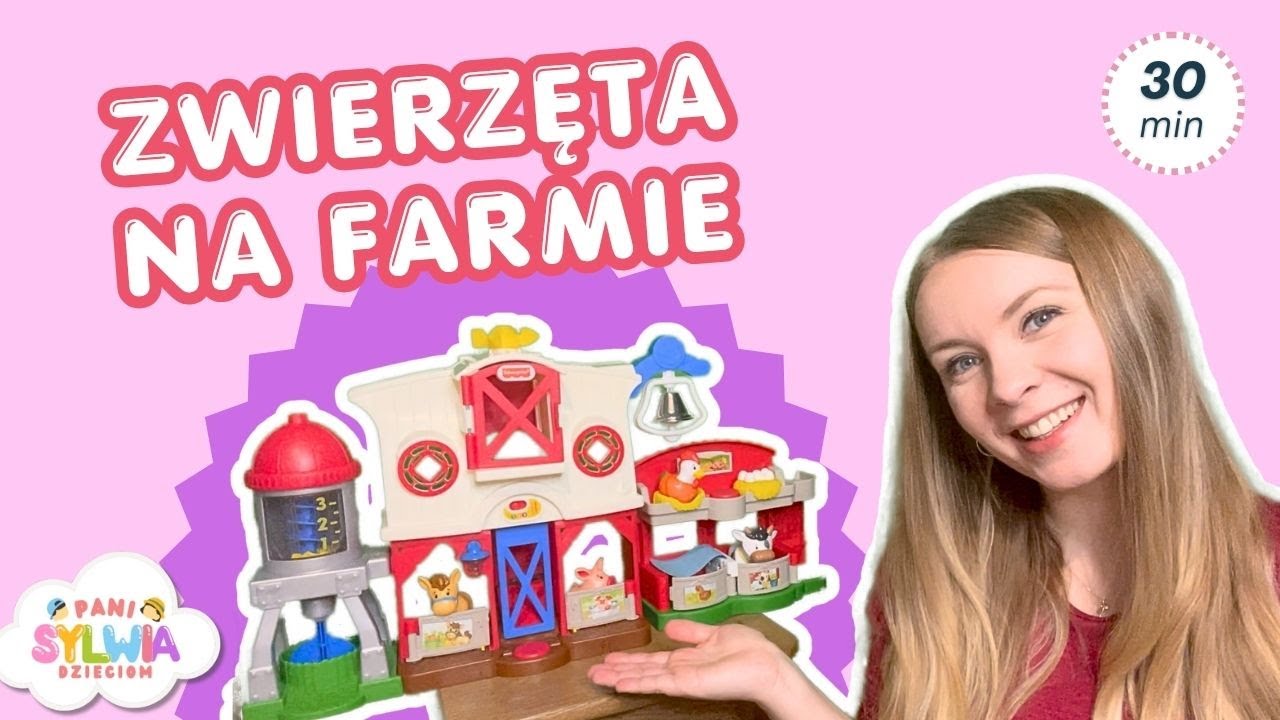 Zwierzęta na farmie dla dzieci po polsku | Piosenki | Rymowanki | Liczenie | 30 min Zabawy i Nauki!