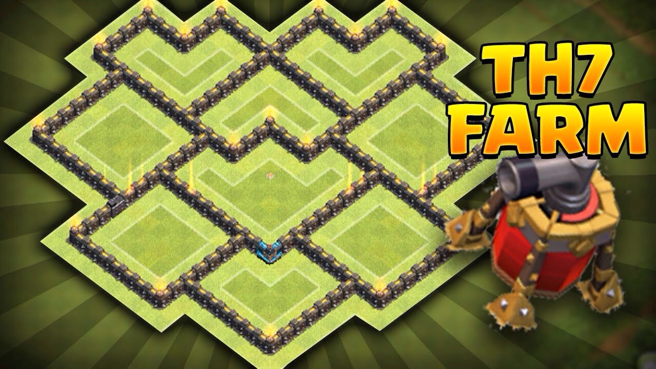 BEST BASE FARMING TOWN HALL 7 AIR SWEEPER / MEILLEUR BASE FARMING HDV 7 AVEC LE PROPULSEUR D'AIR !