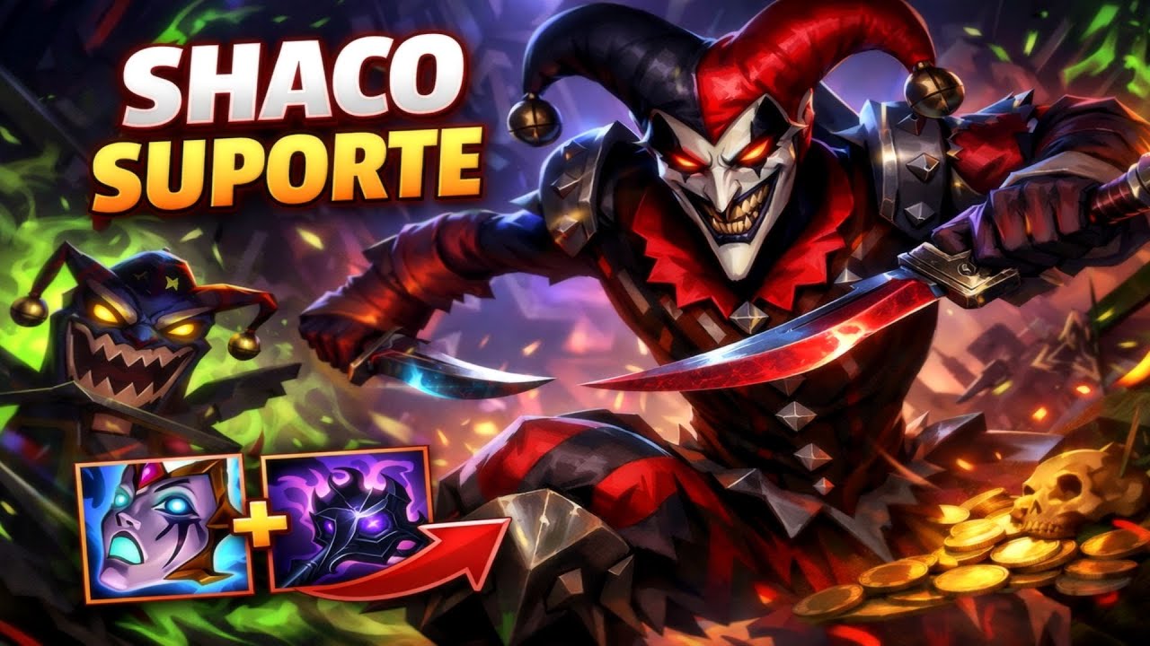 RANKED ll OURO 3 - SHACO AP SUP É SÓ CONTEÚDO!!
