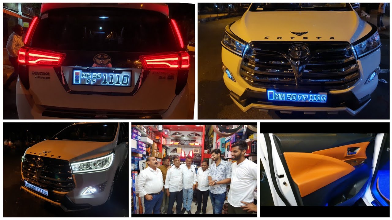 Innova crysta 2020 Modified|Elephant grill|Pillar lights|Rust Interior wrap📞9820187037|📞9833986482