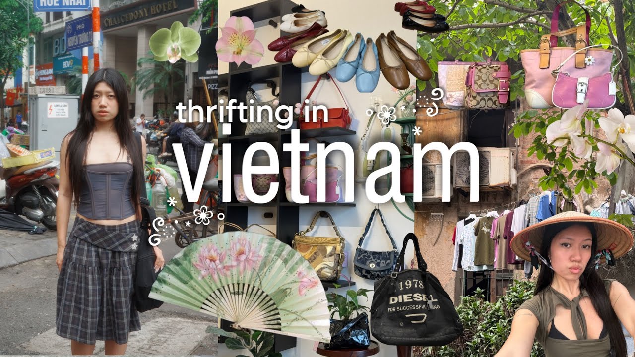 Шоппинг в секонд-хендах Ханоя, Вьетнам🇻🇳💛 реалистичный влог о Вьетнаме, местная еда и тур на прир...