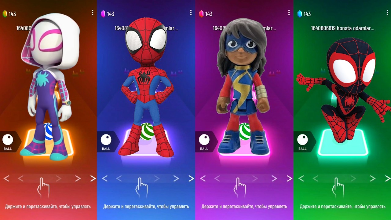 Spider-Man 🕷️🔥 Tiles Hop EDM Rush Battle  Ultimate Superhero Challenge