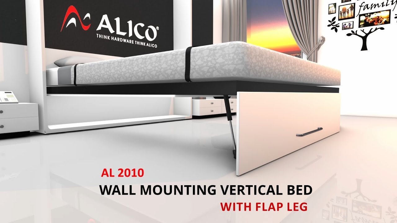 Wall Mounting Folding Bed With Flap type Leg Installation / AL2010 - ALLICO  INDIA