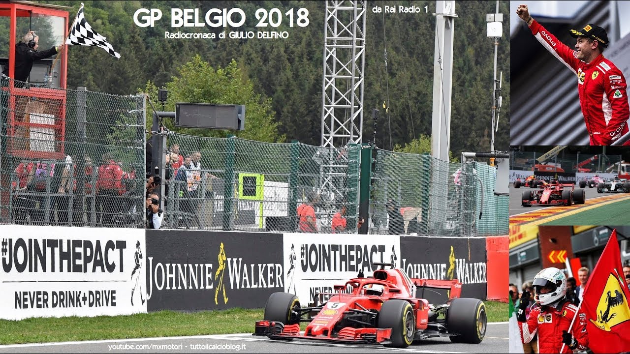 Gp BELGIO 2018 - Radiocronaca di Giulio Delfino - SEBASTIAN VETTEL vince a SPA (Radio Rai)