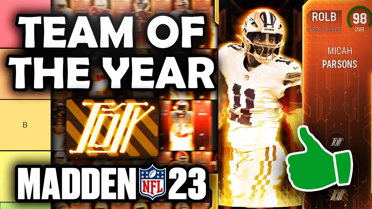 RANKING the BEST TEAM OF THE YEAR Cards in Madden 23 Ultimate Team (Tier List)