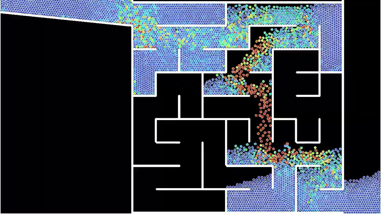 Solving a larger maze with gravity and sand