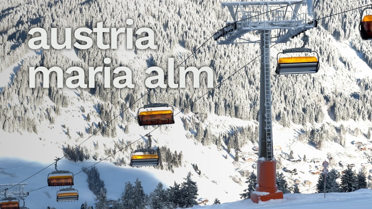 A sunny day snowboarding in the Austrian Alps Maria Alm Hochkönig Austria
