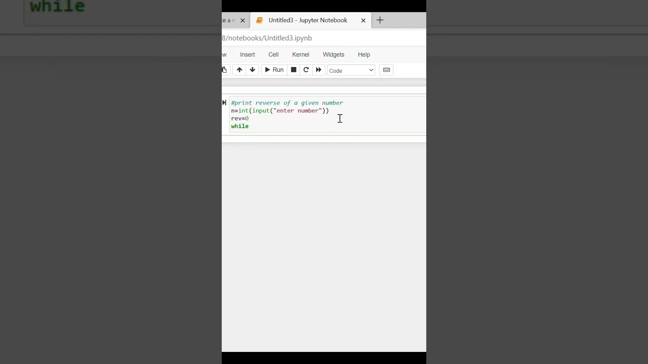 #print reverse of a number given by user...... #coding #program #code #python