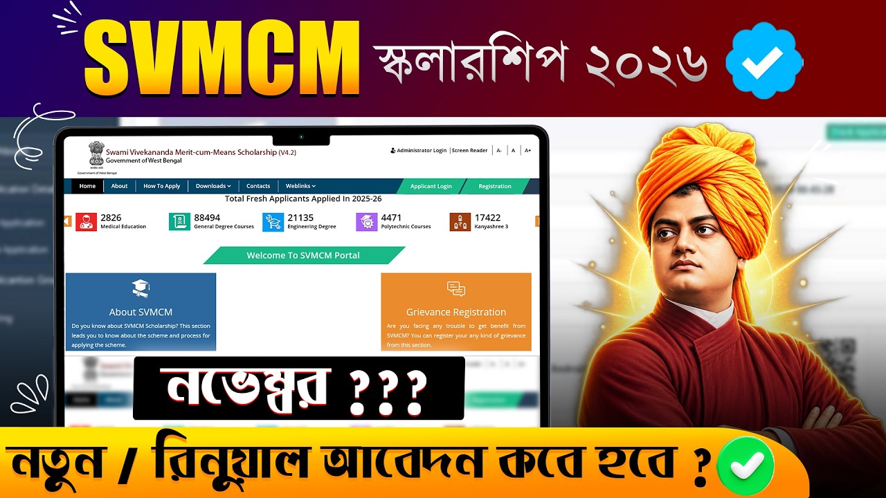 Swami Vivekananda Scholarship 2026-27: Apply শুরু কবে থেকে ? 💥 | SVMCM 2026 - 27 | Bikram Pal