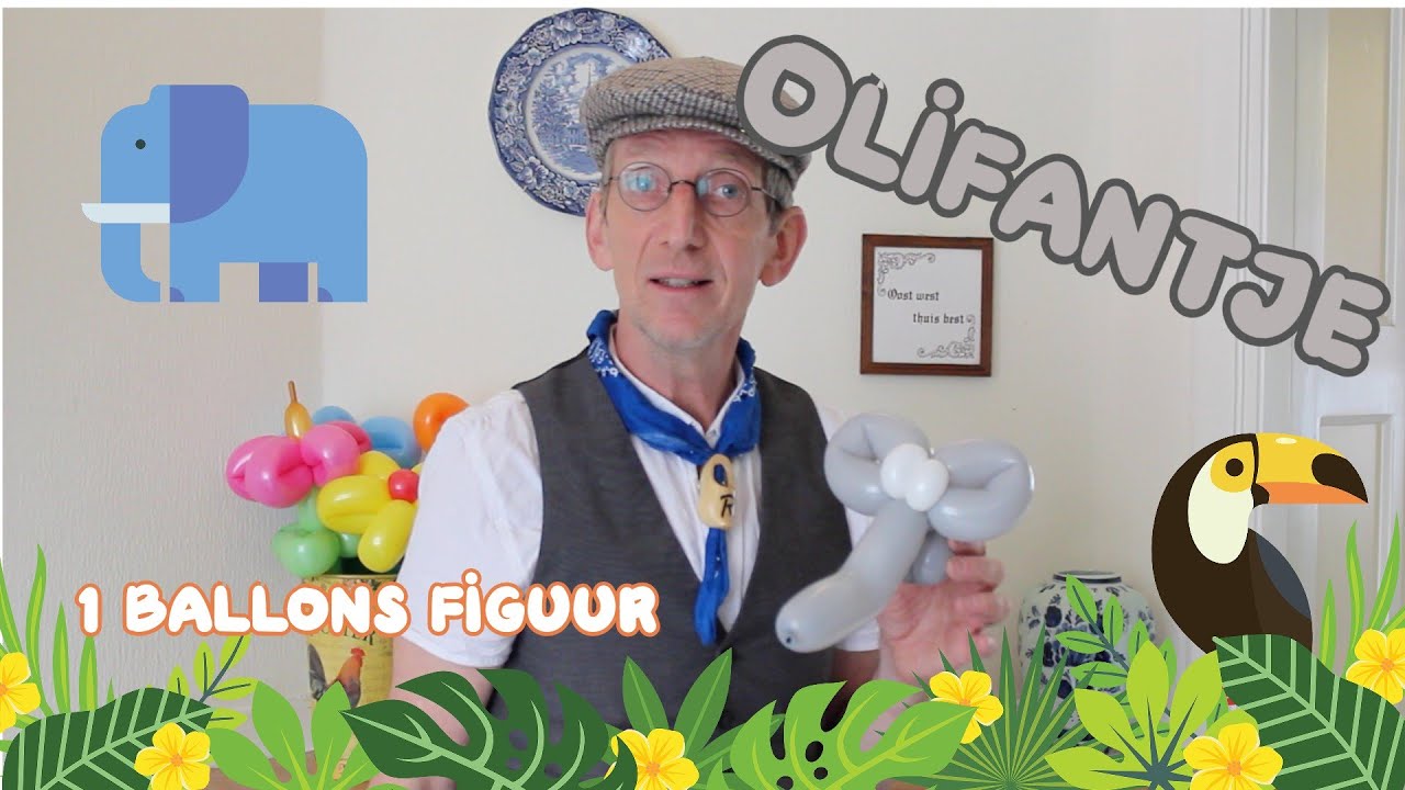 Olifant - Ballonvouwen met de Haagse Ballonnenboer - How to make a Elephant