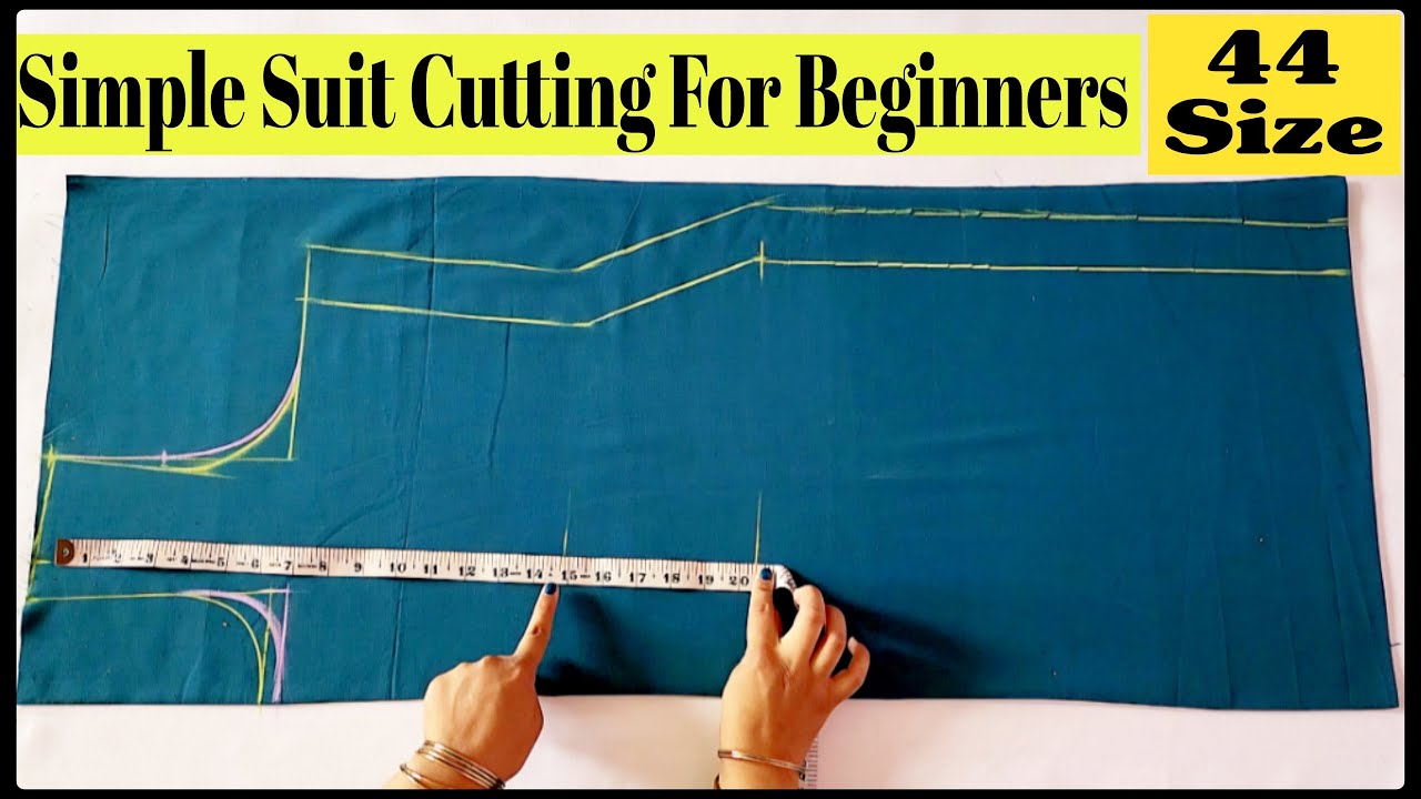 44 Size Simple Suit Cutting For Beginners | Simple Kurti Cutting | Stitch By Stitch