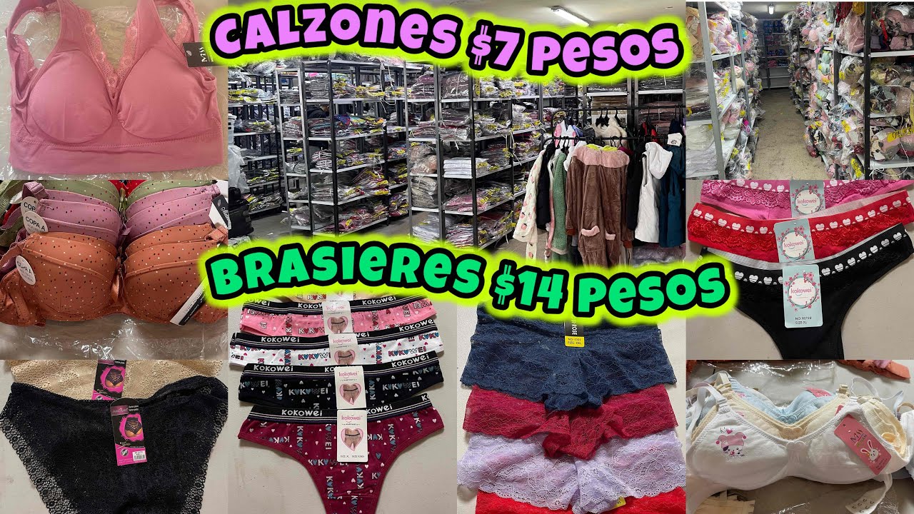 Calzones $7/Brasieres $14 pesos en Mega Bodega del Centro CDMX | Envíos Gratis | Lencería Bonita