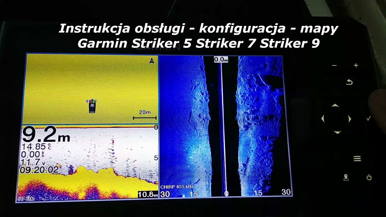 Echosonda Garmin STRIKER 5 , 7 , 9  tutorial poradnik ustawienia mapy konfiguracja