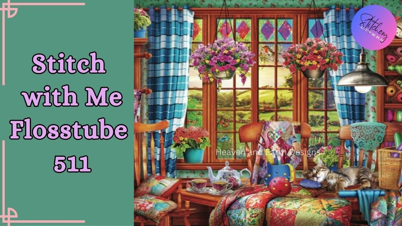 Stitch with me [HAED Mini Patchwork Quilt Room] Flosstube #511 | Close Up  Stitch | STITCHERY LOVERS