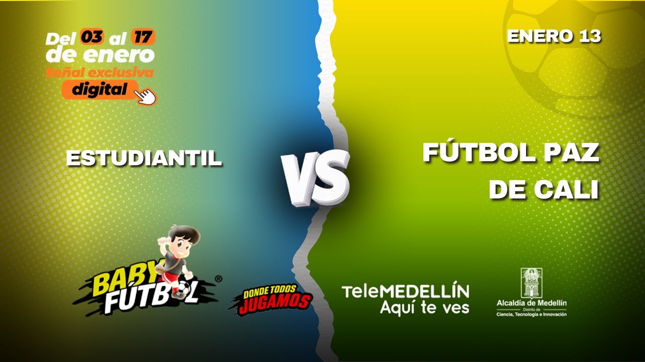 🔴 Estudiantil vs. Fútbol Paz de Cali [Babyfútbol 2026] Telemedellín