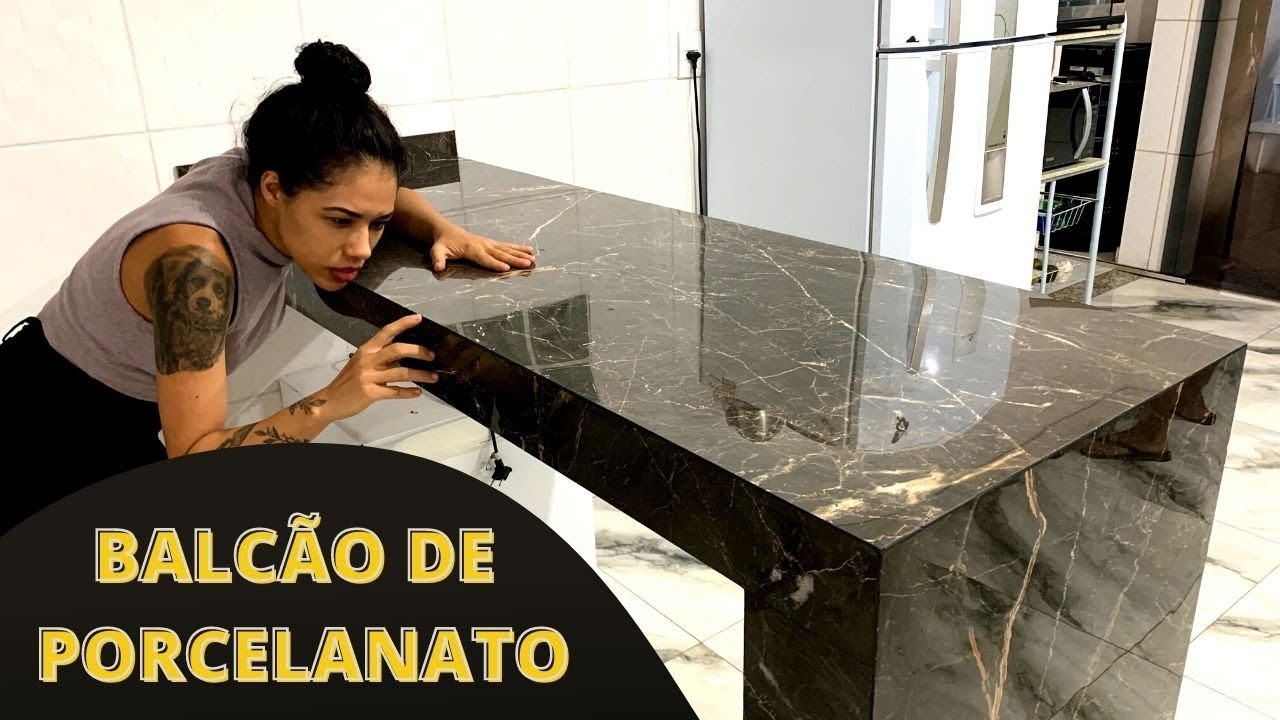 Balcão de porcelanato com estrutura de concreto -  Passo a passo