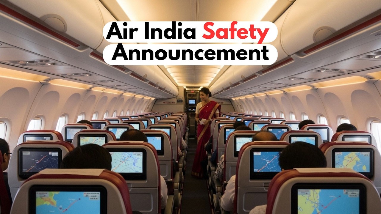 Air India Safety Announcement | Hindi English Flight Safety Demo for YouTube