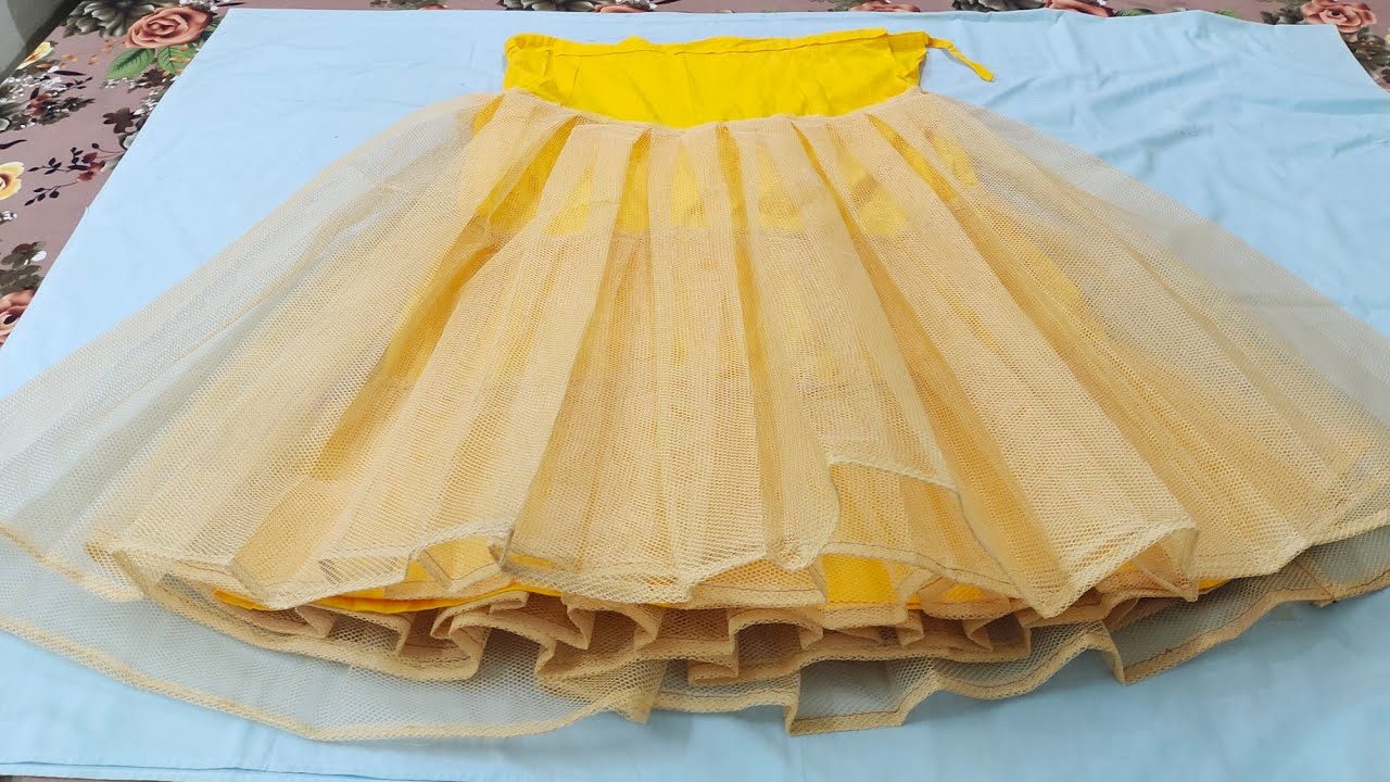 Can Can skirt cutting and stitching / DIY can can skirt / how to make three layer can can skirt