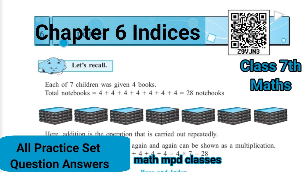 Chapter 6 Indices all Practice Set Complete Solution | Class 7 | Std 7 | Maharashtra State Board