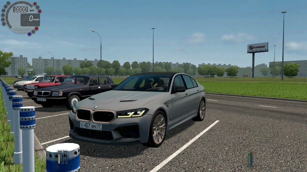 Big Crash at the end! BMW M5 CS - City Car Driving | Day and Night Drive.