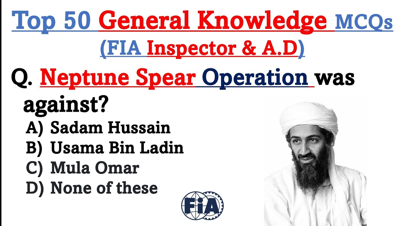 Top 50 Most Repeated FIA Inspector and Assistant Director Gk Mcqs| FIA Inspector and AD Past papers
