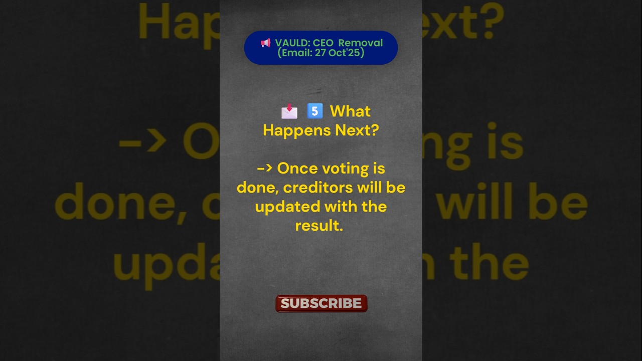 ⚠️ VAULD CEO Removal Voting | EGM Meeting Soon 🔥| Oct 27, 2025 | #shorts #vauld #drezillion