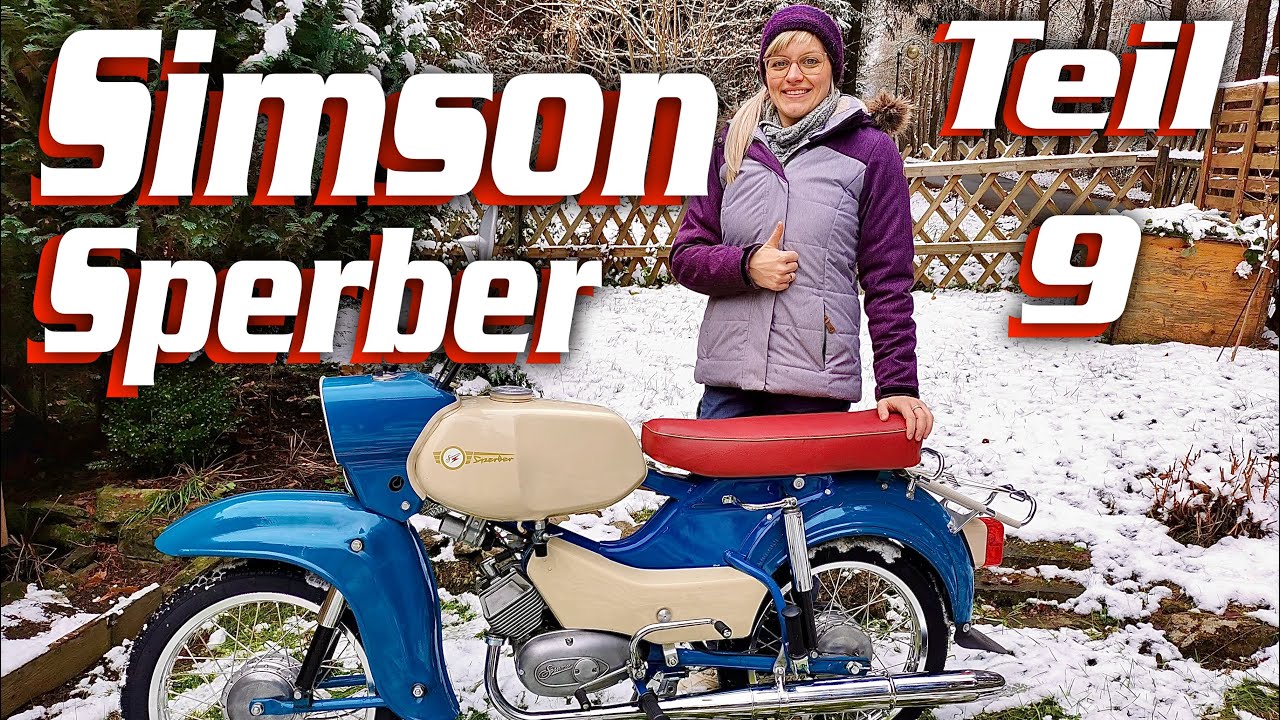Simson Sperber Restauration (Teil 9) erster Start & Motor Zündung Auspuff einbauen Oldtimer Blondie