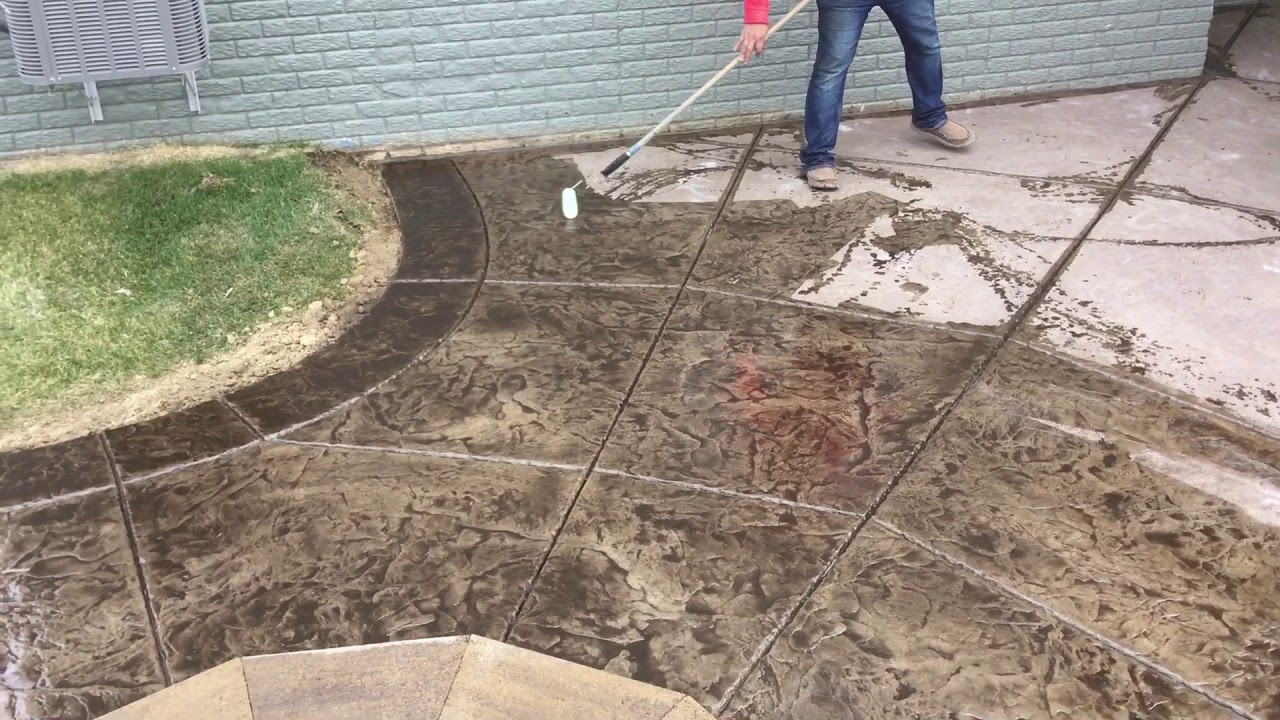 Stamped Concrete with Fire Pit Area