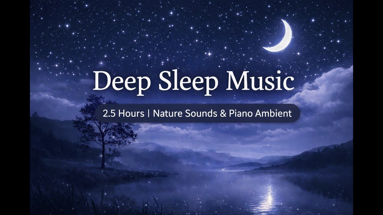 Deep Sleep Music for Deep Relaxation 🌙Nature Sounds & Piano Ambient (2.5 Hours)