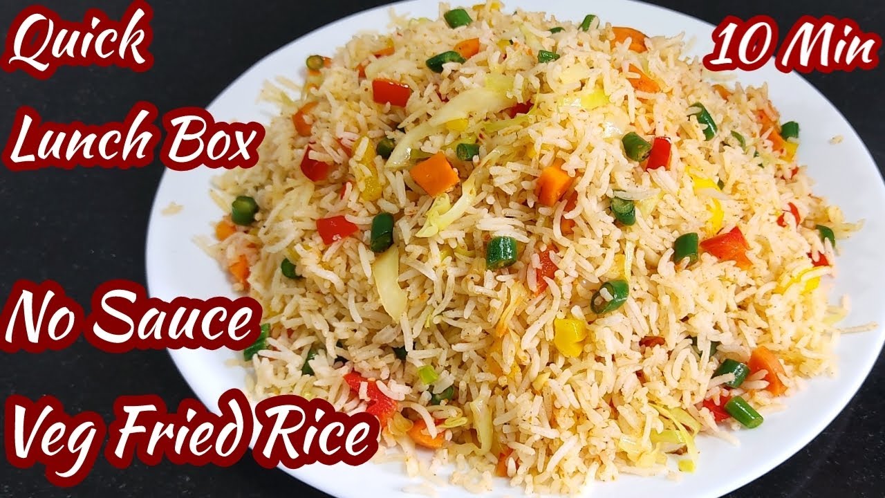 10 Min Healthy Veg Fried Rice Without Sauce / Quick Lunch Box Ideas / Veg Fried Rice