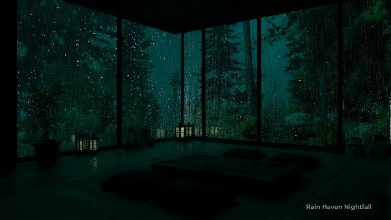 Звуки дождя в густом лесу (без рекламы) 🌧 | Спокойная атмосфера для сна в уютной темной спальне