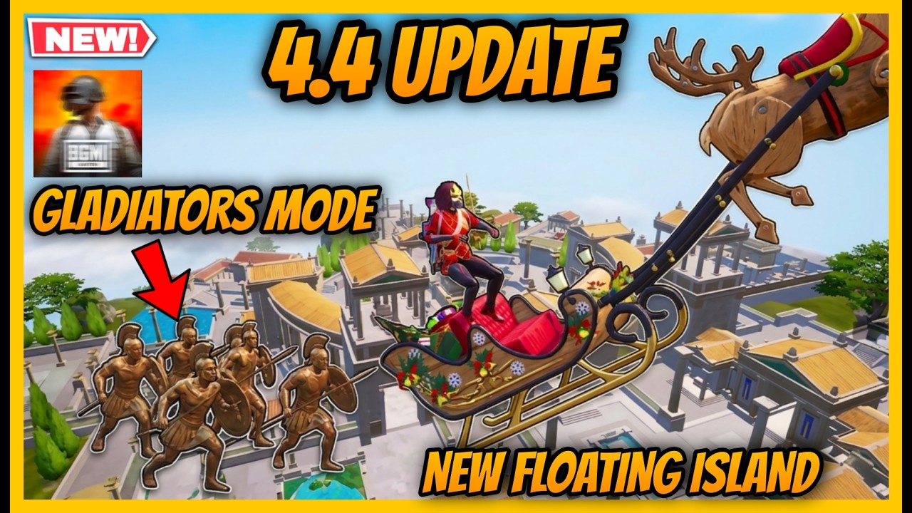 🔥BGMI 4.4 UPDATE NEW MODE l GLADIATOR ANCIENT MODE l TOP NEW FEATURES