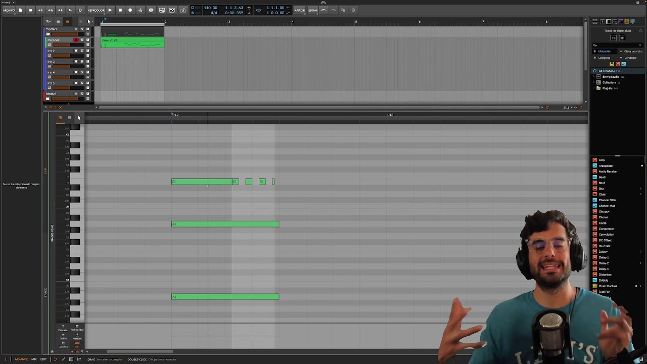 Cómo usar el Piano Roll de Bitwig Studio 5