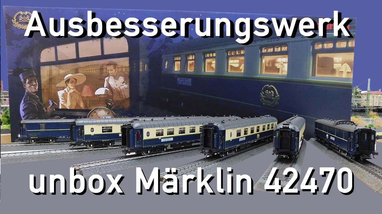 Ausbesserungswerk unbox H0 Märklin 42470 Edelweiss-Express Pullman-Wagenset CIWL Epoche 2 Neuheit
