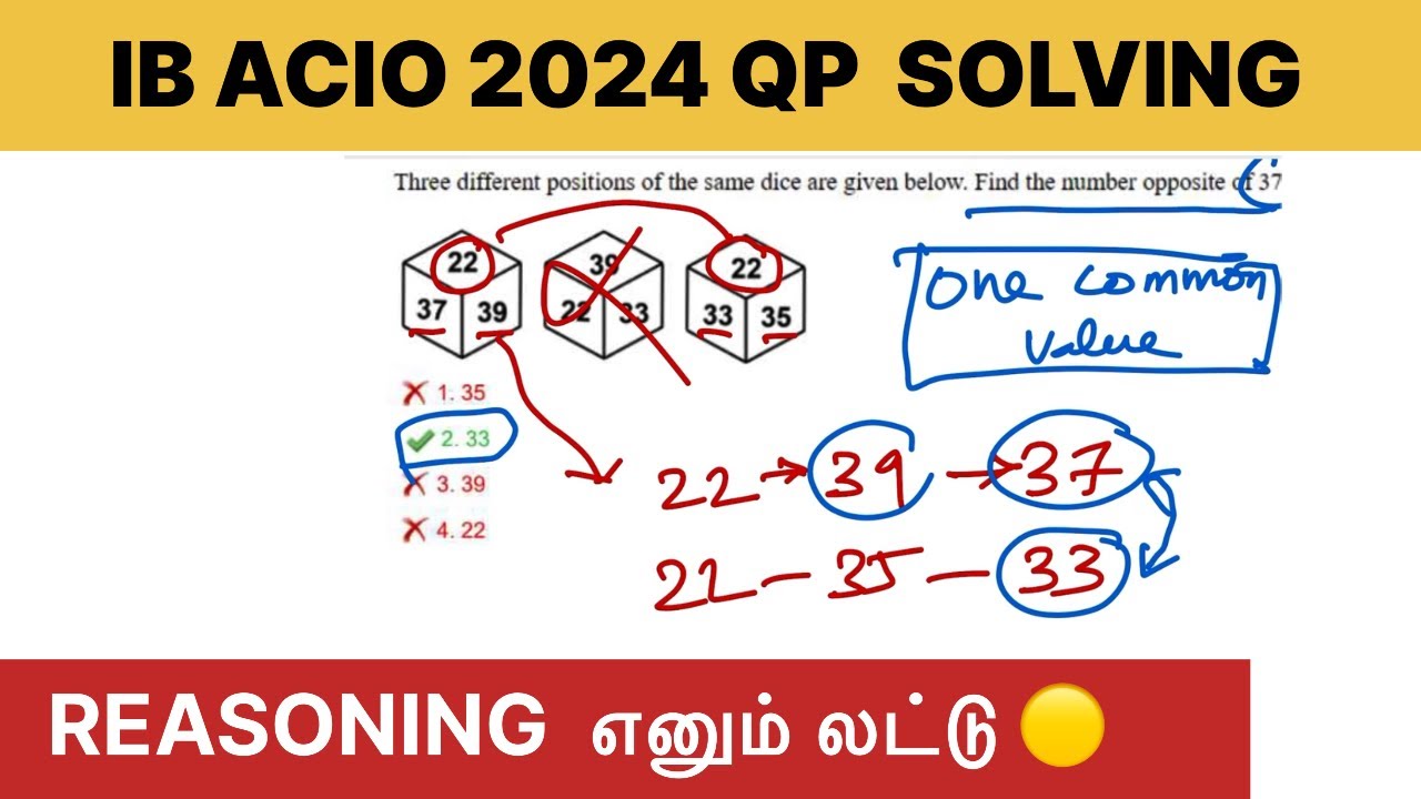 IB ACIO 2025 👉🏻 PYQ Solving 20 Reasoning Questions Asked In 2024 QP