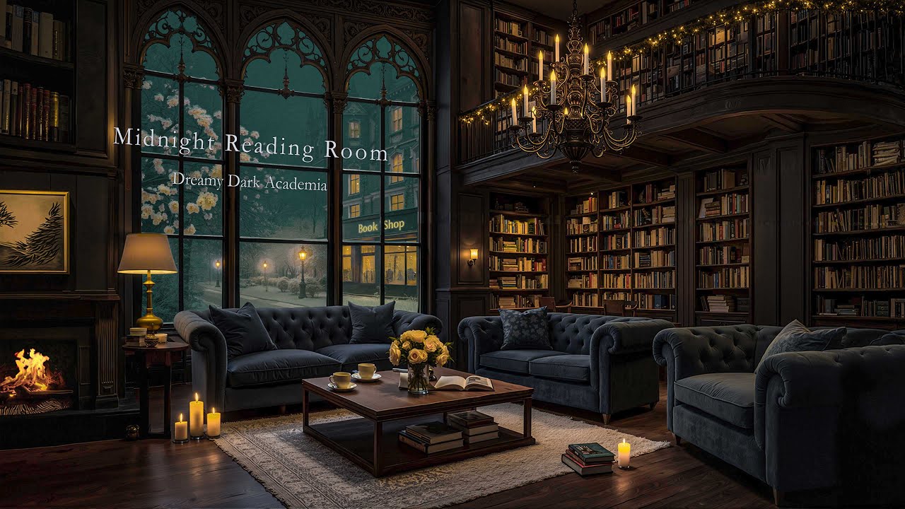 You’re Reading in Library Corner While Snowfall Outside 📖 Dark Academia Music For Deep Study