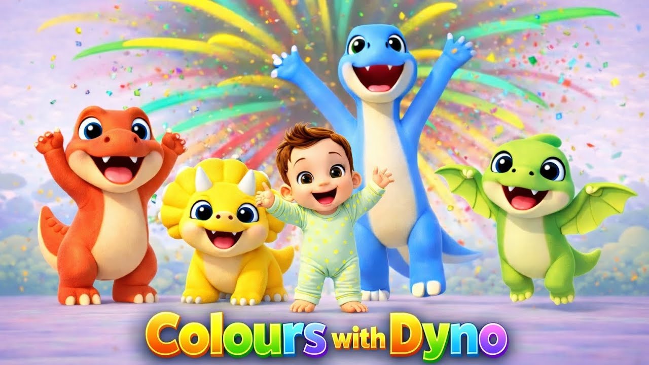Цвета с Dyno 🦖🌈 | Изучаем цвета для детей | Веселая обучающая песенка для малышей